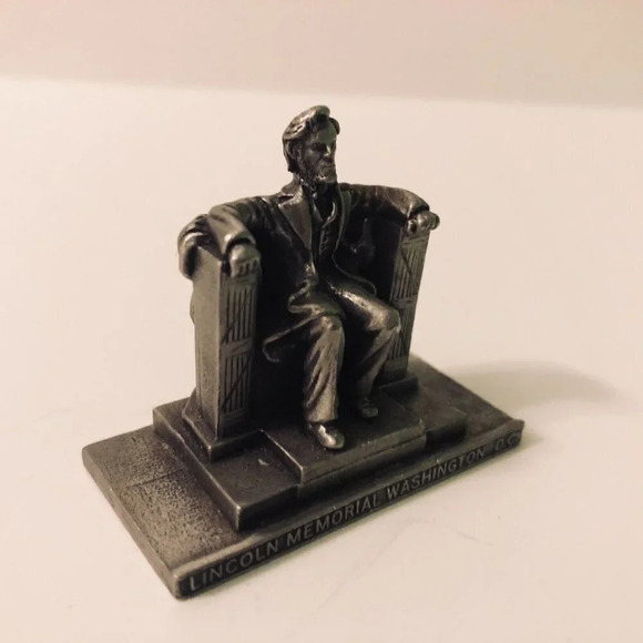 Vtg Lincoln Memorial Pewter Souvenir Figurine Paperweight Washington DC WAPW - Picture 11 of 12